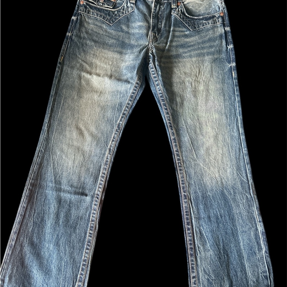 True Religion Relaxed Fit Faded Blue Jeans